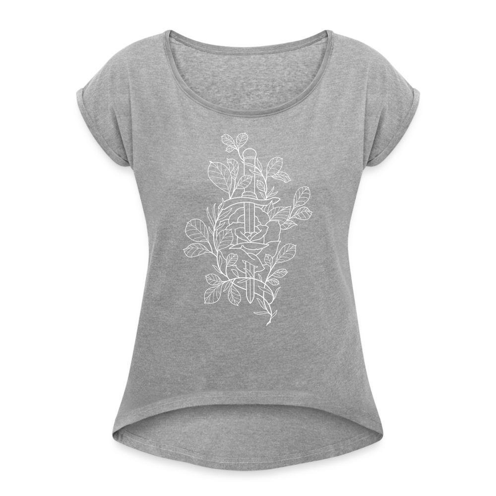 Women's Roll Cuff T-Shirt - heather gray