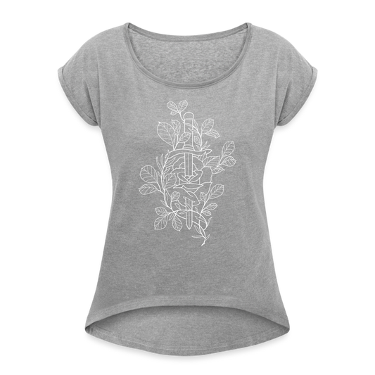 Women's Roll Cuff T-Shirt - heather gray